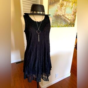 Black Lace Sleeveless Dress only, super cute on, very feminine